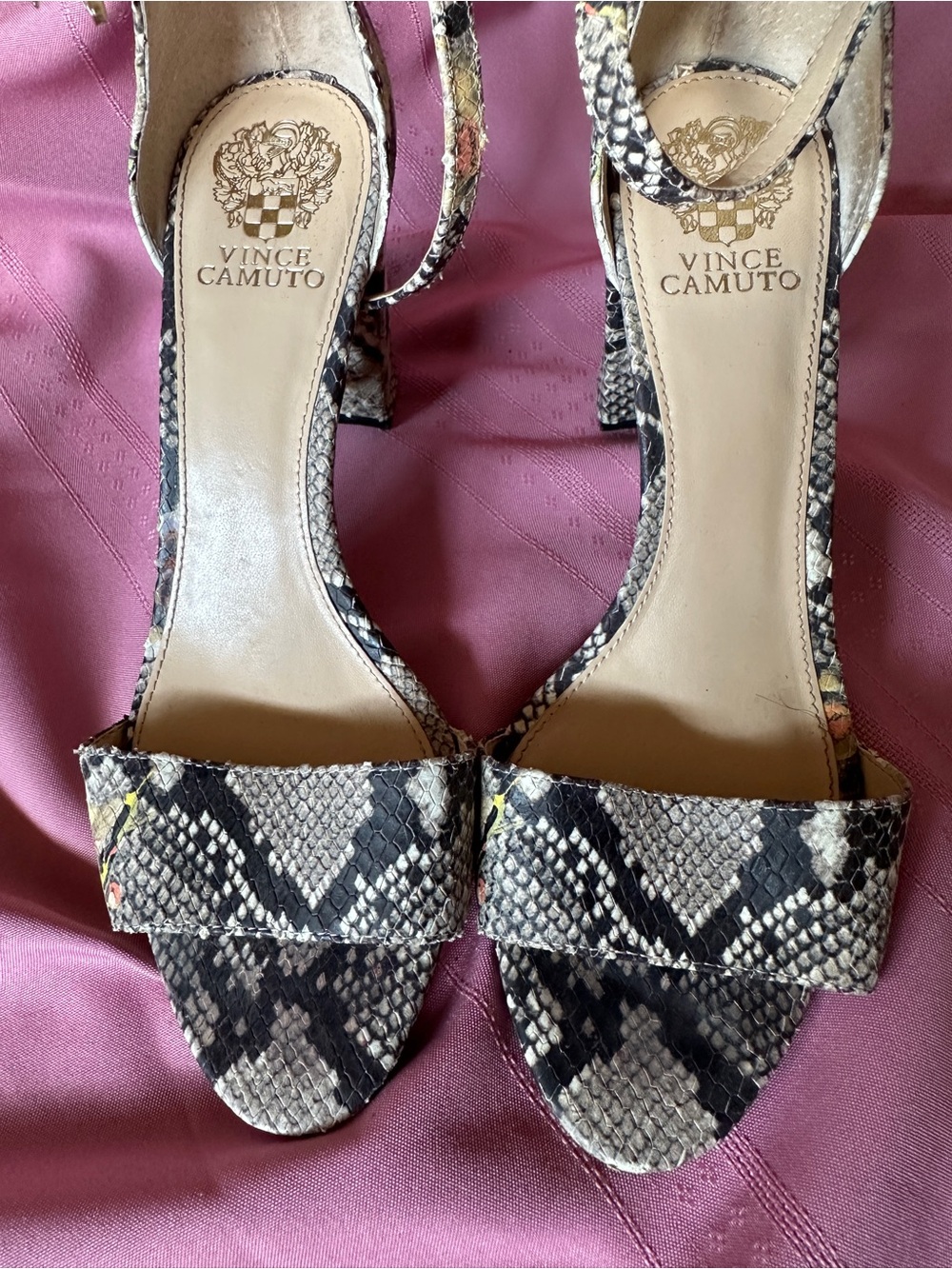 Snake Print Strappy Heels